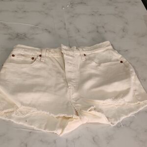 Levi's Off-White Jean Shorts